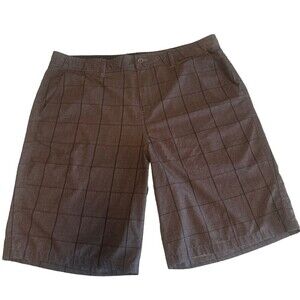 Men’s Trinity BLACK & GRAY Plaid Hybrid Shorts Size 40
